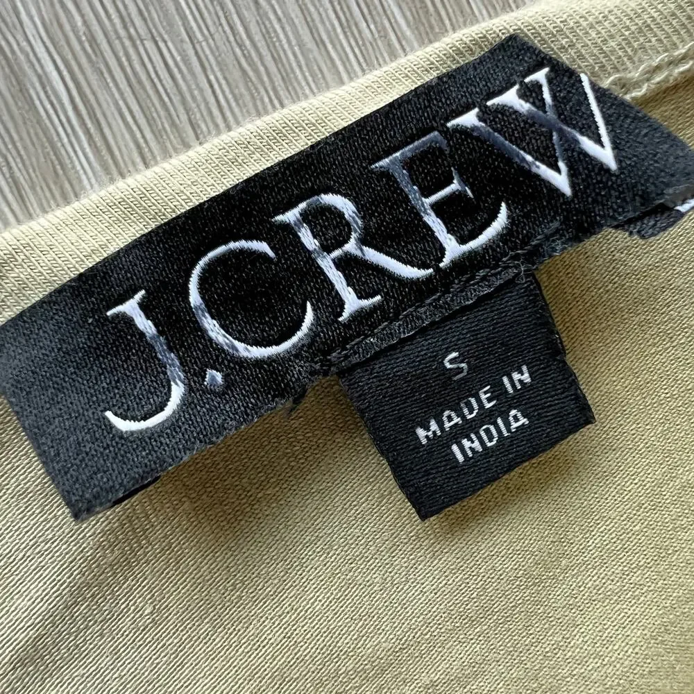 J Crew Flawed Pintuck Mixy Dress Small Belmont Khaki Midi Sleeveless